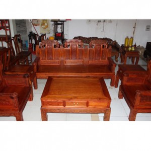 专业生产红木家具 缅甸花梨木大果紫檀 如意沙发六件套